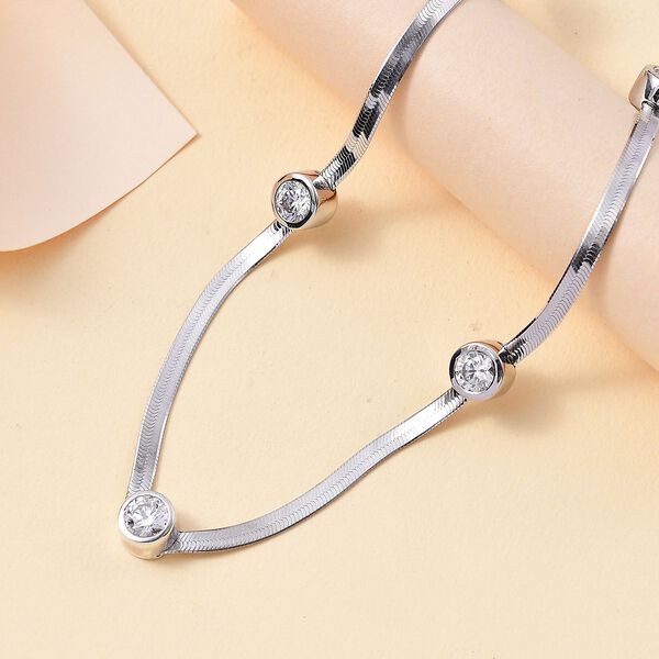 J Francis gefertigt mit SWAROVSKI Zirkonia Halskette ca. 45 cm 925 Silber rhodiniert image number 2