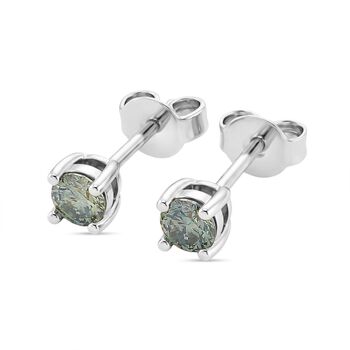 D'Joy blaue Moissanit Ohrringe, 925 Silber rhodiniert - 0,60 ct.