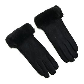 Kaschmir-Handschuhe mit Kunstfellbesatz und Touchscreen-Funktion, One Size, Schwarz Kaschmir-Handschuhe mit Kunstfellbesatz und Touchscreen-Funktion, One Size, Schwarz
