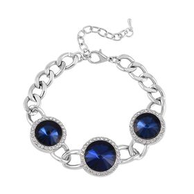 Glas, Weißer Kristall Armband ca. 19 cm+ 5 cm Extender
