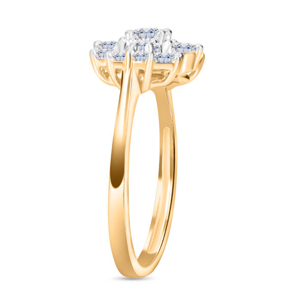 LUXURIANT SGL zertifizierter VS-EF Labor Diamant Ring, 925 Silber 750 Gelbgold Vermeil - 1 ct. image number 7