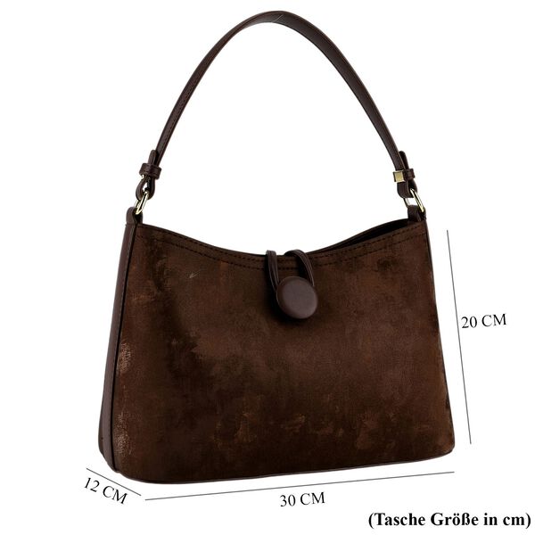 Crossbody Taschen Set 2 teilig mit Rei&szlig;verschlussfach und Innenfach 30 x 12 x 20 cm Dunkelbraun image number 9