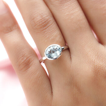 AAA Espirito Santo Aquamarin-Ring, 585 Wei&szlig;gold  ca. 1,73 ct