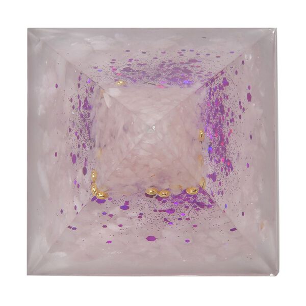 Edelstein Pyramide mit Rosenquarz und Quarz Lebensbaum, koralle image number 5