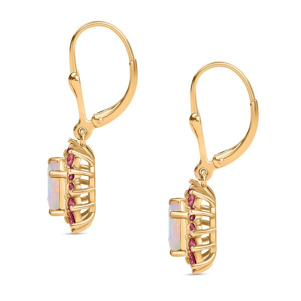 D'Joy Nat&uuml;rliche, &auml;thiopische Welo Opal und Niassa Rubin Ohrringe - 1,34 ct. image number 3