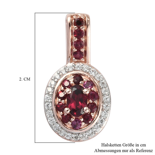 Anthill Granat und Zirkon Anh&auml;nger 925 Silber ros&eacute;vergoldet ca. 0,87 ct image number 6