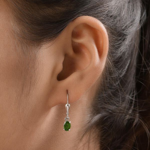 Natürliche Chromdiopsid-Ohrringe, 925 Silber platiniert ca. 0.96 ct image number 3