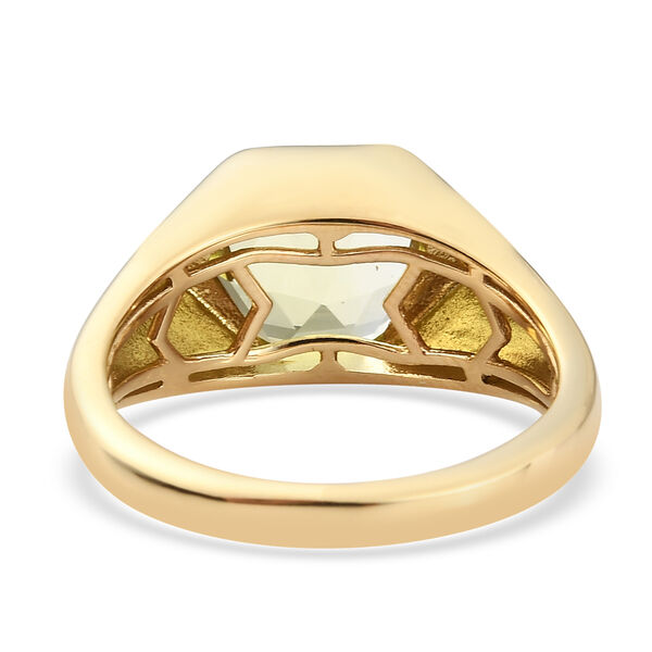 Ouro Verde-Quarz Herren Ring 925 Silber vergoldet  ca. 4,31 ct image number 6