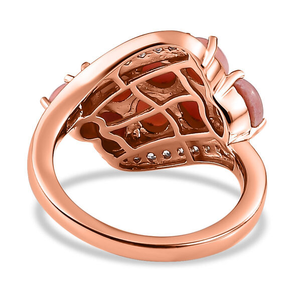 Oregon Sunrise Pfirsich Opal und Zirkon Ring- 2,36 ct. image number 6