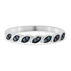 Blauer Diamant Ring 925 Silber platiniert  ca. 0,10 ct image number 0