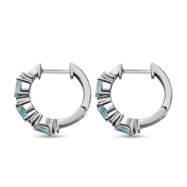 Minz Apatit und Zirkon Huggie Ohrringe image number 3