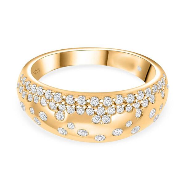 CLARTE Moissanit Ring 925 Silber vergoldet (Gr&ouml;&szlig;e 16.50) ca. 1.00 ct