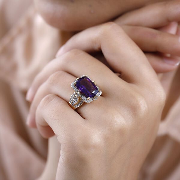 AA afrikanischer Rubin und Zirkon-Ring - 6,39 ct. image number 3