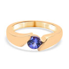 Tansanit Solitär Ring 925 Silber vergoldet (Größe 17.00) ca. 0,50 ct