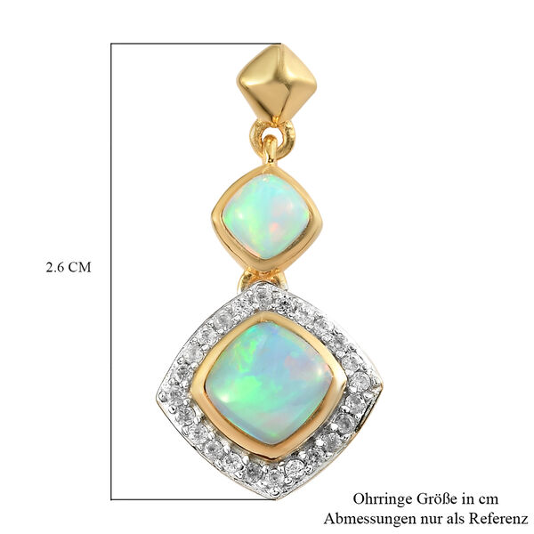 Nat&uuml;rliche, &auml;thiopische Opal und Zirkon-Ohrh&auml;nger in Silber image number 5