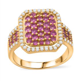 Rosa Saphir und Zirkon Ring - 1,99 ct.