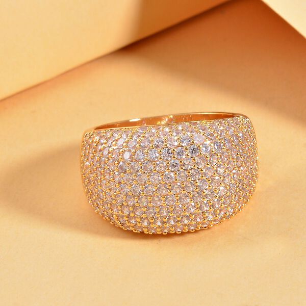 Weißer Zirkonia Ring, (Größe 16.00), goldfarben, ca. 2.00 ct image number 1
