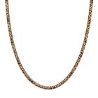 Leoparden-Print Fischgr&auml;ten Halskette aus 316L Edelstahl mit Goldplattierung, ca. 50 cm + 5 cm Extender