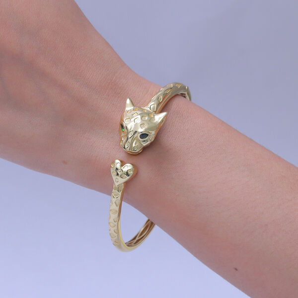 EVER TRUE Nat&uuml;rlicher Chromdiopsid Armreif ca. 19 cm Nickelfreies Messing ca. 0,34 ct. image number 2