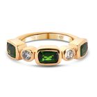 Natürlicher Chromdiopside und Zirkon Designer inspirierter Ring 925 Silber vergoldet (Größe 16.00) ca. 2,98 ct