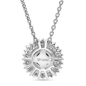 LUXURIANT 1 ct. SGL zertifizierter SI-GH blauer und wei&szlig;er Labor Diamant Anh&auml;nget mit 50cm Kette