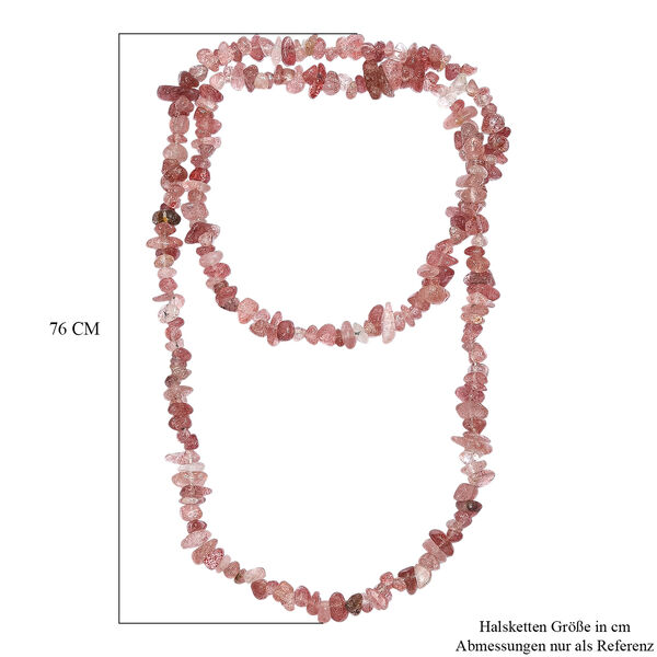 Erdbeer Quarz 76cm Halskette - 321 ct. image number 6
