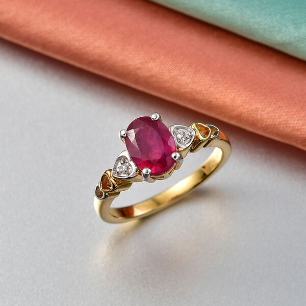 D'Joy afrikanischer Rubin und Zirkon zweifarbiger Ring - 1,99 ct. image number 1