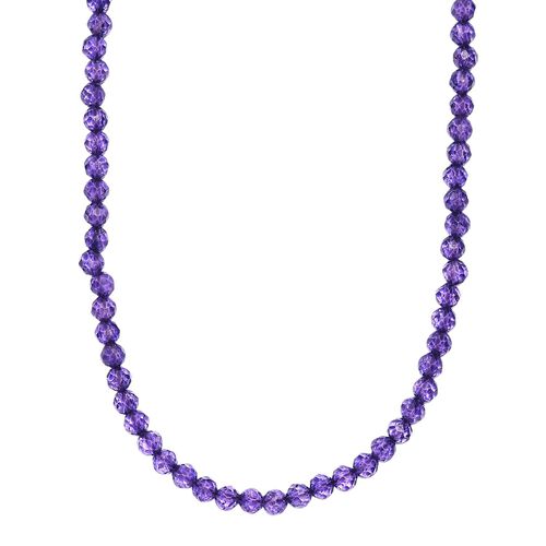 Afrikanischer Amethyst Halskette ca. 50 cm 925 Silber rhodiniert ca. 31,00 ct. image number 0