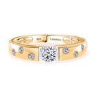 LUXURIANT DIAMOND - Lab Grown Diamant SI-GH SGL zertifiziert Ring 925 Silber Rhodiniert und 750 Gelbgold Vermeil (Größe 17.00) ca. 0.50 ct