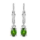 Natürliche Chromdiopsid-Ohrringe, 925 Silber platiniert ca. 0.96 ct