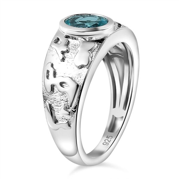 Paraiba-Apatit Ring 925 Silber rhodiniert (Gr&ouml;&szlig;e 17.00) ca. 0,80 ct image number 5