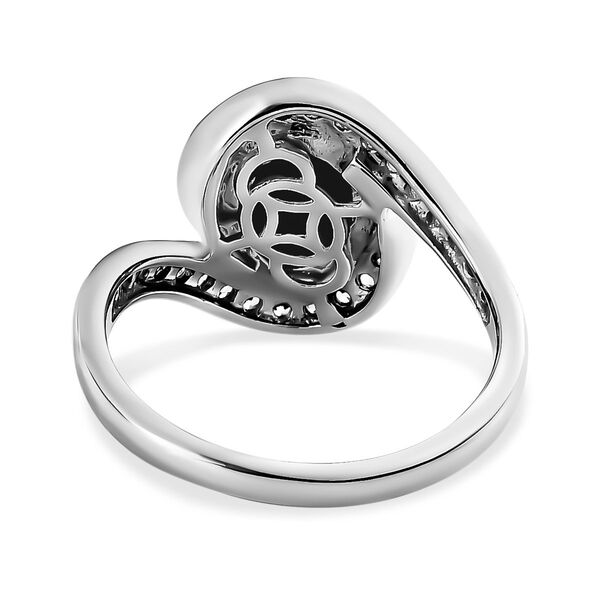Kanadischer Ammolit, wei&szlig;er Zirkon Ring, 925 Silber platiniert (Gr&ouml;&szlig;e 20.00) ca. 2.19 ct image number 5