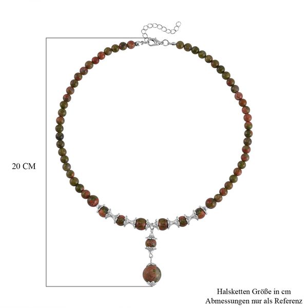 Unakite Halskette, 45cm - 37 ct. image number 6