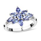 AAA Tansanit Cluster floraler Ring - 1,33 ct. image number 3