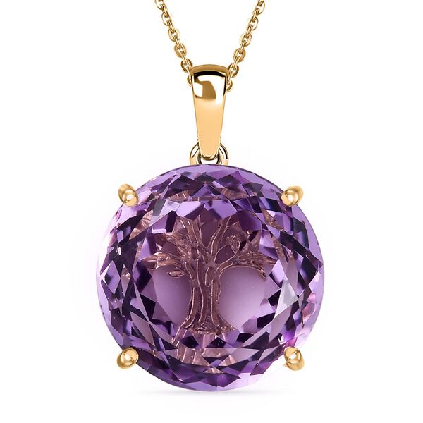 Rose De France Amethyst Anh&auml;nger mit 50cm Kette - 15,50 ct.