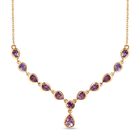 Rose De France Amethyst Halskette, ca. 45 cm, 925 Silber vergoldet ca. 3.80 ct