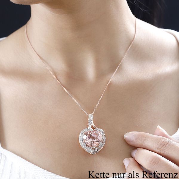 Morganit Quarz Triplett und Zirkon Anh&auml;nger - 24,37 ct. image number 3