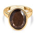 Chocolate Saphir Ring, 925 Silber Gelbgold Vermeil, ca. 11.36 ct image number 0
