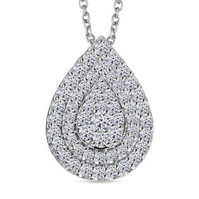 LUXURIANT DIAMOND- SGL zertifizierter VS Labor Diamant Anhänger mit 45cm Kette, 925 Silber rhodiniert - 1 ct.