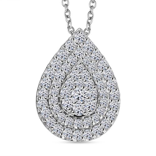 LUXURIANT DIAMOND- SGL zertifizierter VS Labor Diamant Anhänger mit 45cm Kette, 925 Silber rhodiniert - 1 ct. image number 0