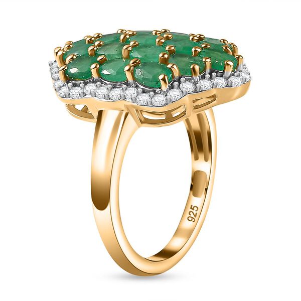 Kagem sambischer Smaragd und Zirkon Ring - 3,80 ct. image number 5