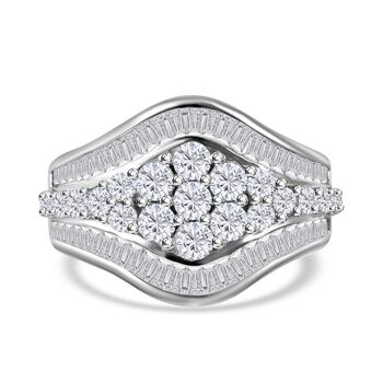 LUSTRO STELLA -  Wei&szlig;er Zirkonia Ring, 925 Silber rhodiniert, (Gr&ouml;&szlig;e 17.00) ca. 2.54 ct