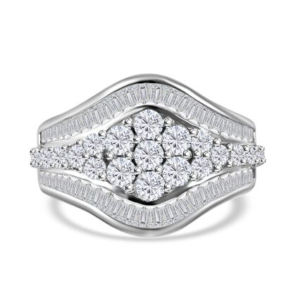 LUSTRO STELLA -  Wei&szlig;er Zirkonia Ring, 925 Silber rhodiniert, (Gr&ouml;&szlig;e 17.00) ca. 2.54 ct