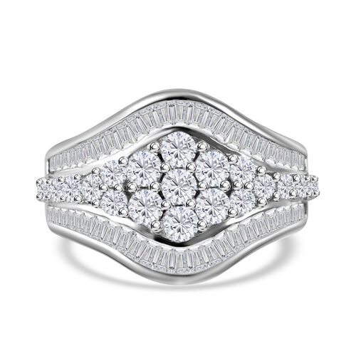 LUSTRO STELLA -  Weißer Zirkonia Ring, 925 Silber rhodiniert, (Größe 17.00) ca. 2.54 ct image number 0