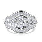 LUSTRO STELLA -  Weißer Zirkonia Ring, 925 Silber rhodiniert, (Größe 17.00) ca. 2.54 ct