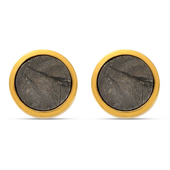 Meteorit Ohrstecker 925 Silber vergoldet ca. 6,14 ct