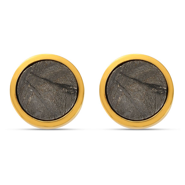 Meteorit Ohrstecker 925 Silber vergoldet ca. 6,14 ct