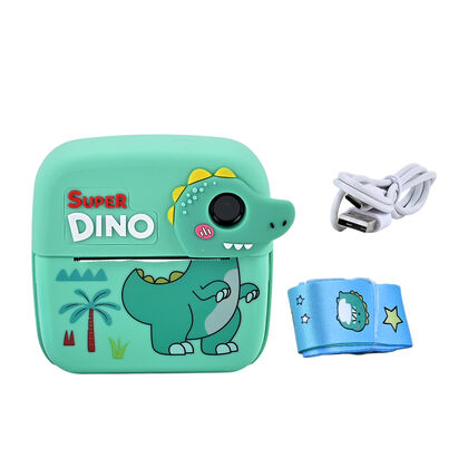 Kinder-Digitalkamera mit Sofortdruck-Funktion und Doppellinse, Gr&ouml;&szlig;e 10x4,5x10 cm, Gr&uuml;n