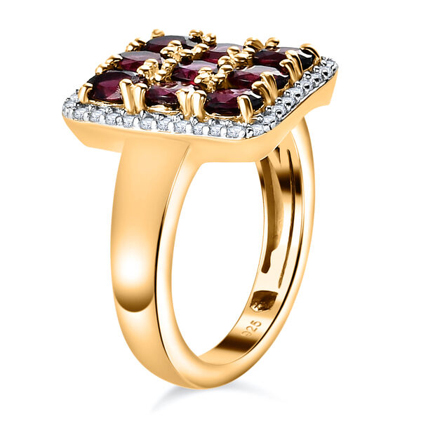 Anthill Granat und Zirkon-Ring, 925 Silber Gelbgold Vermeil  ca. 2,33 ct image number 5