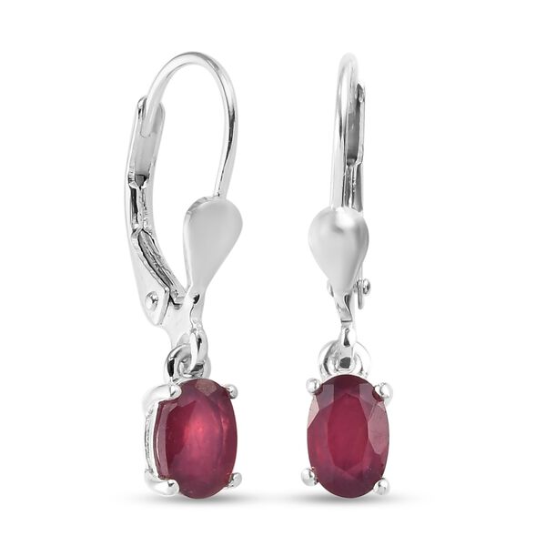 Afrikanischer Rubin Ohrh&auml;nger 925 Silber ca. 1,33 ct&nbsp; image number 3